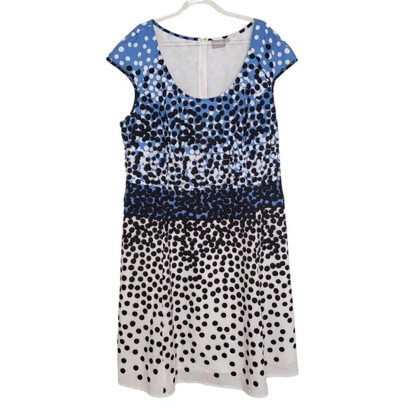 eShakti Polka Dot Dress Ombre Career Pockets Sleeveless Womens Size 2X - Picture 1 of 9